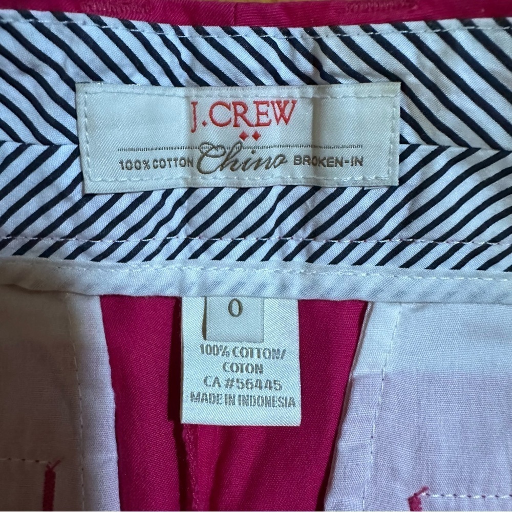 J. Crew Bright Pink Broken In Chino Shorts size 0(e5 - Picture 8 of 8
